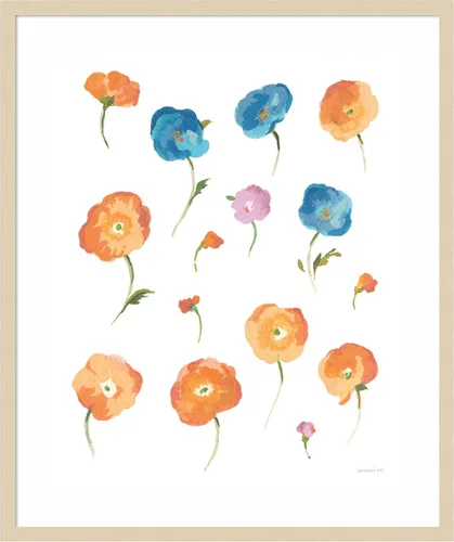 Vista 7 de Amanti Art Framed Wall Art Print 24x20 Retro Flowers II by Danhui Nai, Flowers Wall Art, Modern Contemporary Decor, Small Poster Painting Artwork