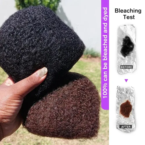 Vista 5 de Cabello humano afro ajustado a granel para extensiones de rastas, 100% cabello humano, 4.23 onzas, 4 paquetes de 10 pulgadas de largo, negro natural