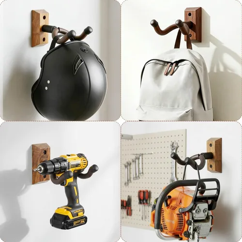 Vista 3 de Colgador de pared para guitarra, 2 piezas, gancho de madera de haya, soporte para guitarra Beech Wood