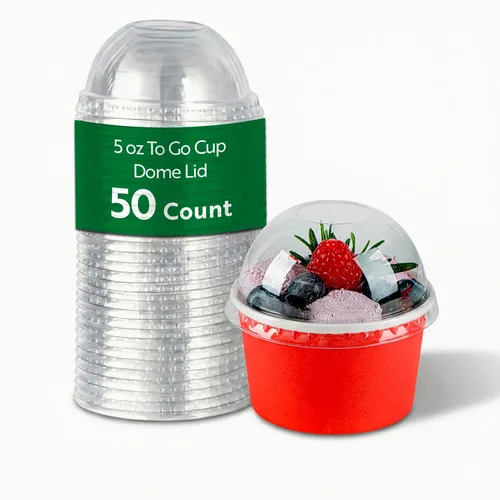 Vista 25 de Solo tapas: tapas en forma de cúpula, 50 tapas de plástico transparente para tazas de Coppetta To Go de 3 onzas - Las tazas se venden por separado