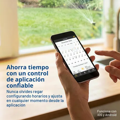 Vista 6 de Orbit 57946 B-hyve Controlador inteligente de rociadores para interiores y exteriores de 6 zonas Aplicación controlada con horarios de riego
