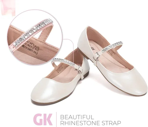 Vista 4 de Zapatos de vestir para niñas elegantes Zapatos formales para niñas elegantes Fiesta de boda con brillo de ballet Adorable bailarina Mary Jane