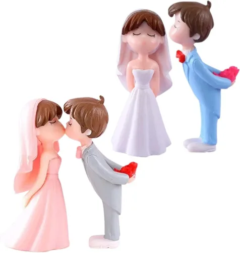 Vista 3 de ARTIBETTER 10 pares de adornos de boda para parejas, adornos para parejas y para la señora para tartas de boda, decoración de estatua de pareja