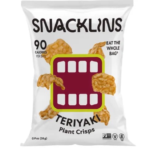 Vista 9 de SNACKLINS Chips Crujientes a Base de Plantas Variedad de 4 Sabores – Nacho, BBQ, Teriyaki, Bahía de Chesapeake, sin gluten, sin granos, 100% kosher
