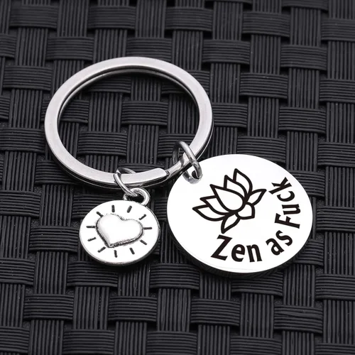 Vista 5 de ASANHAO Joyería para profesores, regalo Namaste, llavero para abanico de yoga, joyería Namaste, llavero budista, regalo de yoga, instructor de yoga