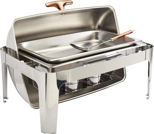 Vista 10 de Denmark Tools for Cooks Celebrations Cookware Collection - Juego de 8 platos redondos de acero inoxidable de 4 cuartos de galón con tapa de vidrio