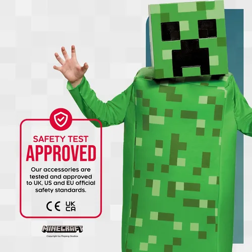Vista 5 de Disfraz de Minecraft Creeper Deluxe verde grande 10-12