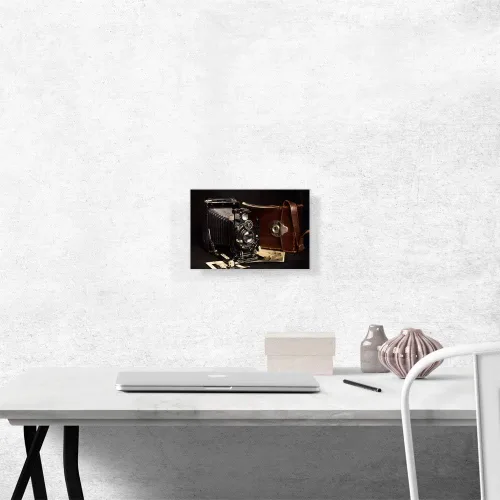 Vista 2 de ARTCANVAS Retro Camera Home decor Canvas Art Print Stretched Framed Painting Picture Poster Giclee Wall Decor - 12" x 8" (0.75" Deep)