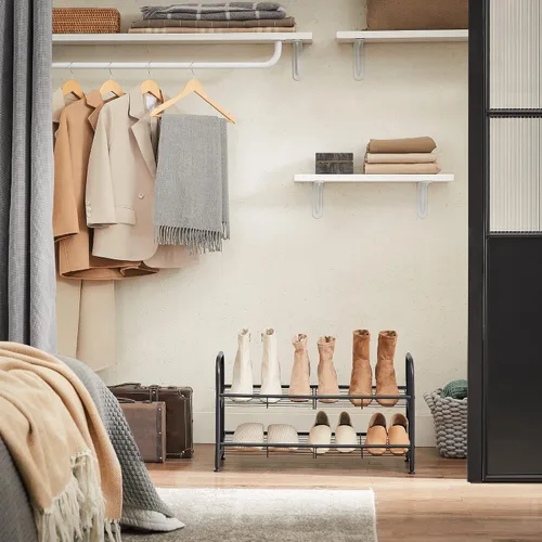 Vista 4 de SONGMICS Zapatero, Organizador de Zapatos de 2 Niveles para Clóset, Capacidad de hasta 8 Pares de Zapatos, Zapatero para Entrada Principal, Estante