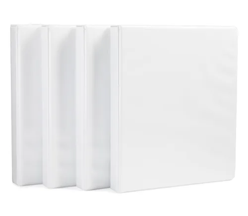 Vista 10 de Amazon Basics Archivadores de 3 argollas de 3 pulgadas, organizador con argollas en D, 2 paquetes, para la escuela, oficina en casa, color blanco