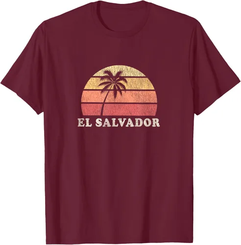 Vista 15 de El Salvador Vintage 70s Retro Throwback Design Camiseta, Azul