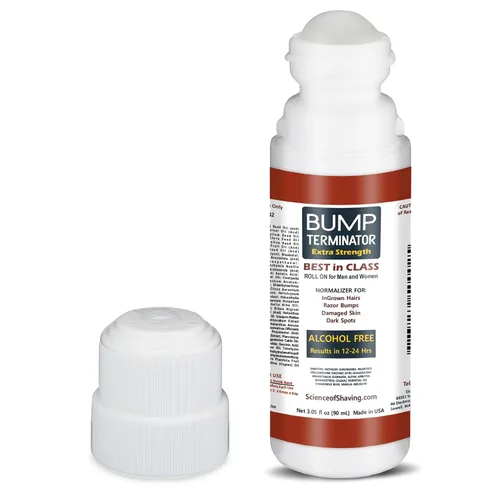 Vista 4 de BUMP Terminator libre de alcohol, anti golpes de afeitar, cabello encarnado, tratamiento de la piel para cara, cuello, área de bikini, piernas