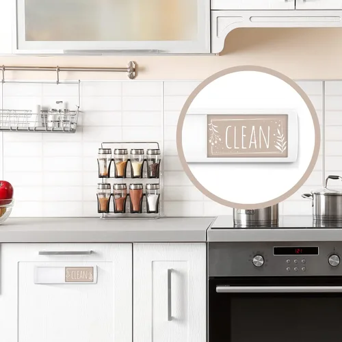 Vista 5 de ASSURED SIGNS Imán para lavavajillas Clean Dirty Sign 7 x 2 pulgadas, construcción premium Eliminate Kitchen Confusion, Strong Magnetic Hold