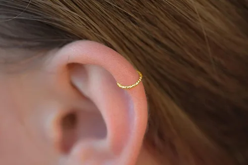Vista 48 de Variedad de aretes de aro para cartílago