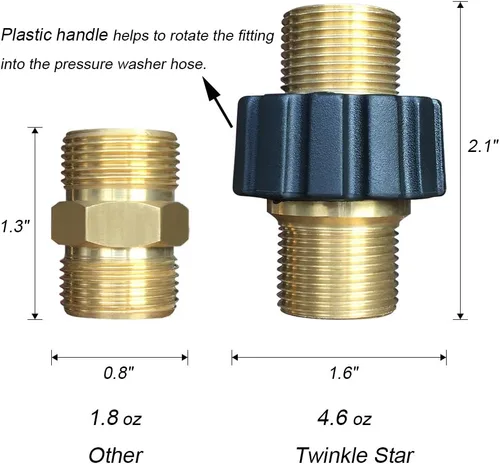 Vista 2 de Twinkle Star - Conector rápido de manguera de lavado a presión, conector de rosca métrica macho M22, TWIS375 Racor de rosca macho métrica M22