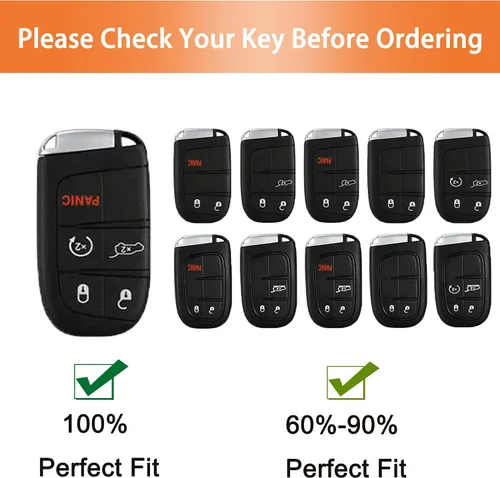 Vista 2 de Funda para llavero para Dodge Charger, accesorios Challenger, se adapta a 3, 4, 15 botones, carcasa protectora de llave inteligente de TPU