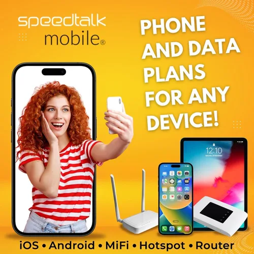 Vista 6 de Tarjeta SIM prepaga para teléfonos móviles y celulares SpeedTalk Mobile para teléfonos inteligentes y celulares Plan mensual de $11 - Llamadas
