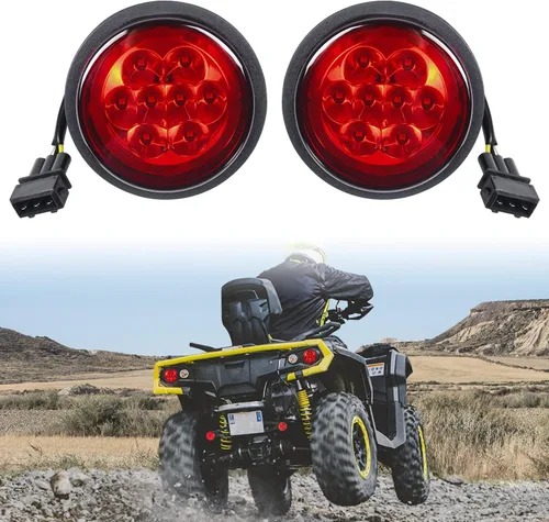 Vista 7 de Par de luces traseras LED compatibles con Can Am Outlander, luces traseras ahumadas de freno compatibles con Can-Am Outlander Renegade Commander
