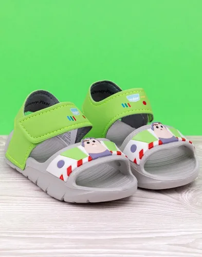 Vista 8 de Disney Toy Story Buzz Lightyear - Sandalias para niños, deslizadores de superhéroes con correa de apoyo para niños pequeños, calzado sin cordones