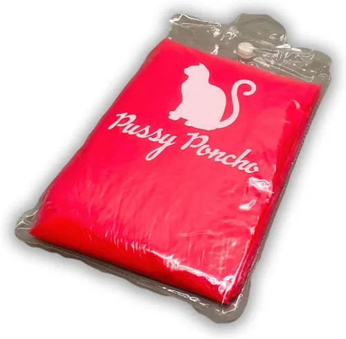 Vista 4 de Poncho para gato de Pussy Poncho de lluvia rosa Divertido oreja de emergencia para amigos Talla única para la mayoría de adultos, género neutro