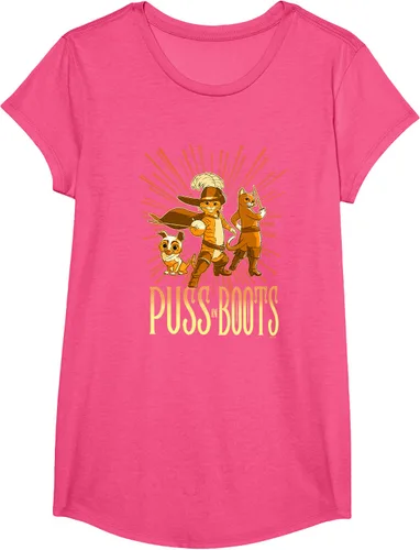 Vista 62 de DreamWorks Puss in Boots: The Last Wish Cat Trio Poster - Camiseta pequeña Negro