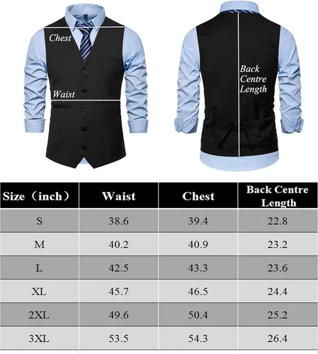 Vista 4 de AOYOG Chaleco formal de negocios para hombre, 5 botones, ajuste regular, para traje o esmoquin