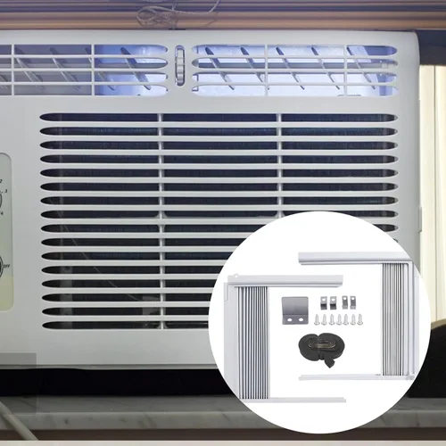 Vista 2 de Paneles laterales de CA para ventana, panel aislado de relleno de acordeón de CA, relleno ajustable de PVC resistente al viento para verano e