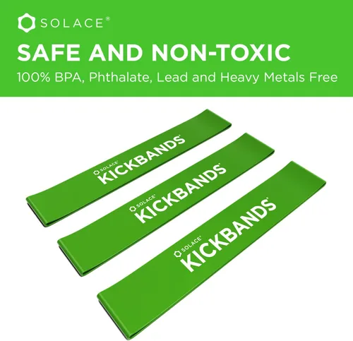 Vista 4 de KICK BANDS Bandas para sillas para niños con pies inquietos, paquete de 3 bandas para aliviar la ansiedad con TDAH para sillas y escritorios