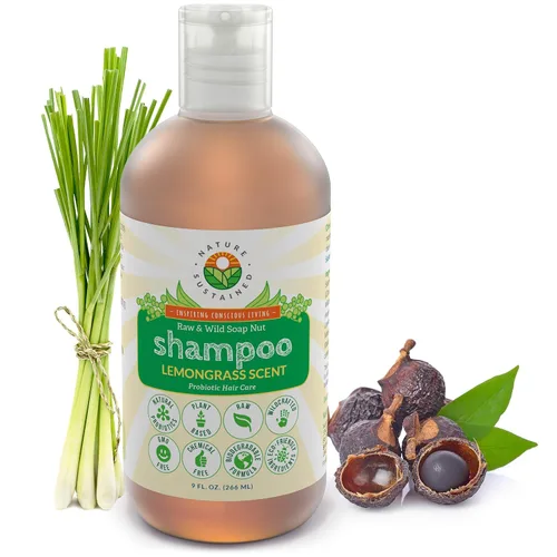 Vista 11 de Nature Sustained Champú Natural para Cabello Seco y Cuero Cabelludo - Orgánico, Crudo y Silvestre con Probióticos, Hipoalergénico, Champú Hidratante