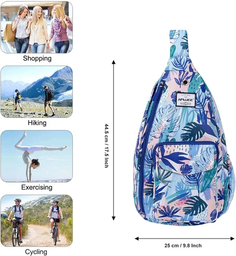 Vista 4 de HAWEE Mochila bandolera para mujer, anti-agua, ajustable inclinado