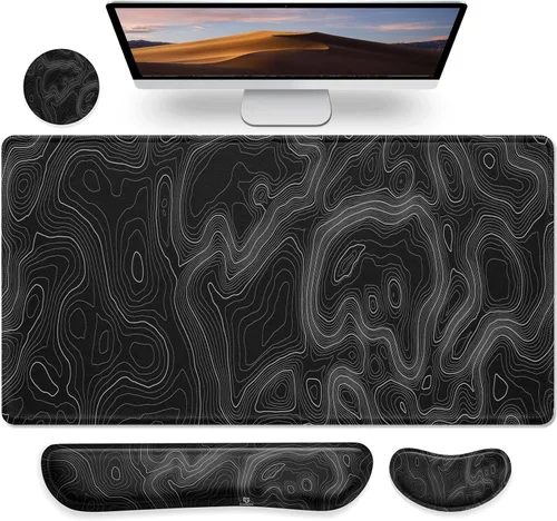 Vista 13 de Gimars Reposamuñecas para mouse, soporte de muñeca Pop It Fidget para aliviar la presión del mouse, almohadilla ergonómica de espuma viscoelástica