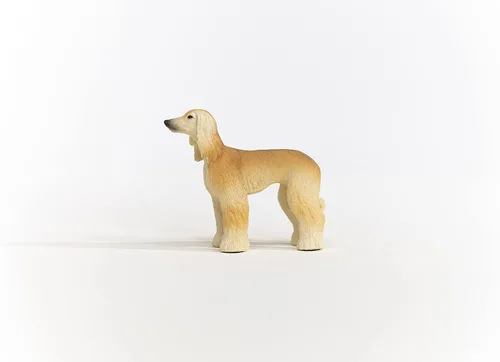 Vista 3 de Schleich Farm World, animales de juguete para perros lindos y realistas para niños y niñas, figura de perro sabueso afgano, a partir de 3 años