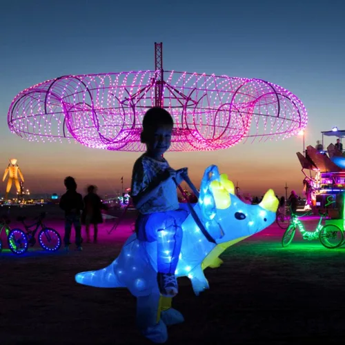 Vista 4 de bDDeDD Disfraz inflable para niños disfraz de dinosaurio T-REX con luz LED para fiesta de Navidad