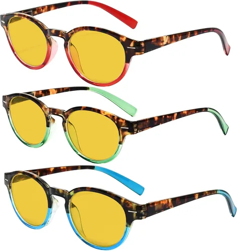 Vista 6 de Eyekepper Paquete de 3 lentes de lectura redondos ovalados con estilo para mujer +0.50