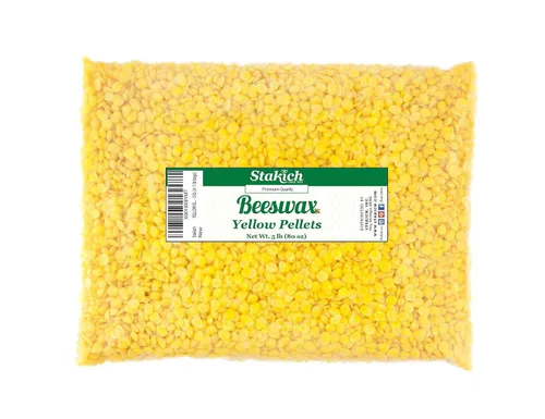 Vista 6 de Stakich Pellets de cera de abeja amarilla pura, 100% natural, grado cosmético, calidad premium, (10 libras (en bolsas de 1 libra))
