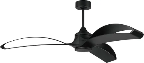 Vista 2 de Craftmade Ventilador de techo Bandeaux de 60 pulgadas con acabado negro plano, kit de luz LED (opcional), control remoto incluido, WiFi inteligente