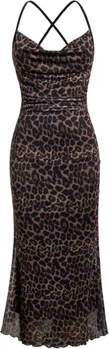 Vista 23 de SOLY HUX Vestido de malla floral para mujer, vestido largo para cóctel Estampado floral multicolor.