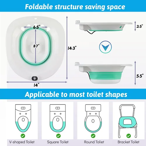 Vista 4 de Bañera de asiento para inodoro, baño eléctrico para hemorroides, hombres y mujeres Cuidado posparto, baño portátil para asiento de inodoro