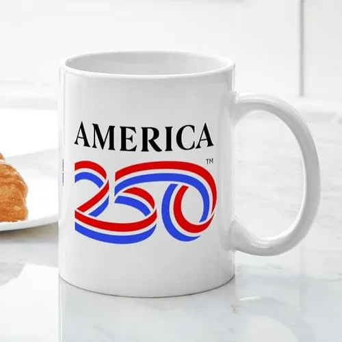 Vista 4 de CafePress America250: Taza de café de cerámica negra con logotipo vertical de 11 oz (11.0 fl oz)