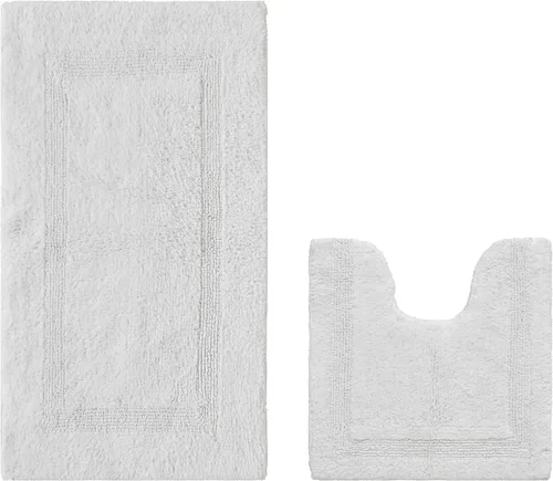 Vista 27 de Better Trends Alfombra de Inodoro en Forma de U Cubierta de Asiento de Inodoro de Lujo 100% Algodón Absorbente de Agua, Cubierta de Tapa Reversible