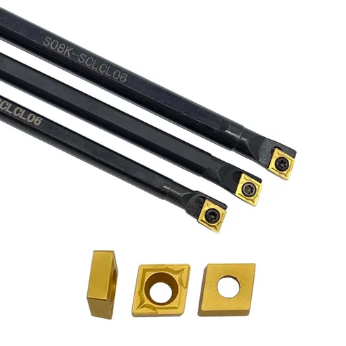 Vista 6 de GBJ 22pcs S06K/S07K/S08K-SCLCR06/SCLCL06 con CCMT21.51 CCMT060204 Insertos de carburo 95 ° Barras de mandrinar de torneado interno Herramienta