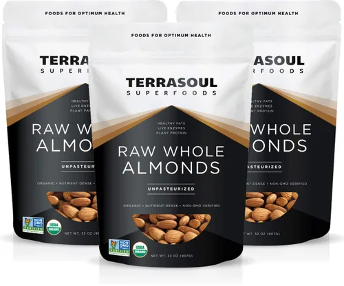 Vista 8 de Terrasoul Superfoods Almendras crudas orgánicas sin pasteurizar (grado mylk), 2 libras