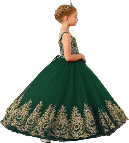Vista 3 de ABAO SISTER Vestido de princesa para niña de las flores, vestido de fiesta para niños, vestidos formales de baile