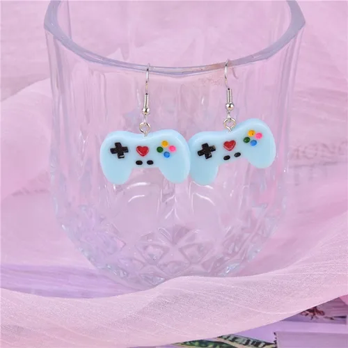 Vista 6 de GBAHFY Juego de 6 pares de abalorios de controlador de videojuegos, resina, para jugadores, amantes del juego, joyería de regalo para su entusiasta