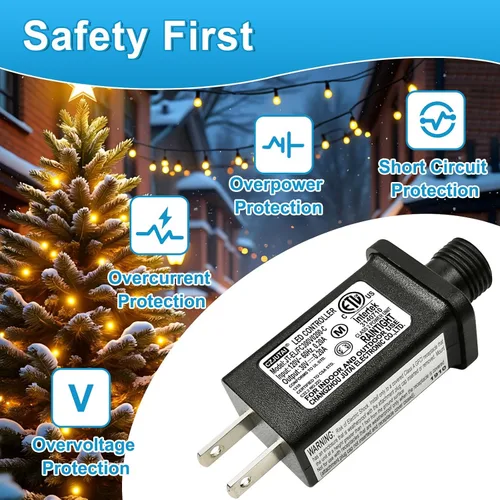 Vista 7 de Transformador LED de 30V 0.2A, controlador LED de 30V de 8 modos, fuente de alimentación clase 2, transformador de bajo voltaje, enchufe de EE. UU.