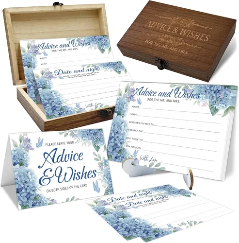 Vista 7 de Consejos y deseos para el señor y la señora - Tarjetas de consejos de boda de champán para decoraciones de despedida de soltera, buenos deseos
