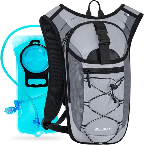 Vista 10 de Mochila de hidratación con vejiga de agua a prueba de fugas, mochila ligera de agua hidroeléctrica para rave, ciclismo, correr, senderismo, escalada