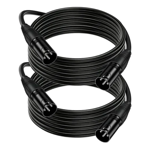 Vista 9 de Seefeeful - Paquete de 2 cables de audio equilibrados XLR hembra a hembra, cables de micrófono de 3 pines, cobre sin oxígeno (OFC), cables de Cable