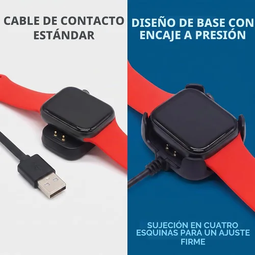 Vista 8 de Cable de carga negro para reloj inteligente HW22, cargador de reloj inteligente, magnético, soporte de muelle, cables adaptadores de cable USB