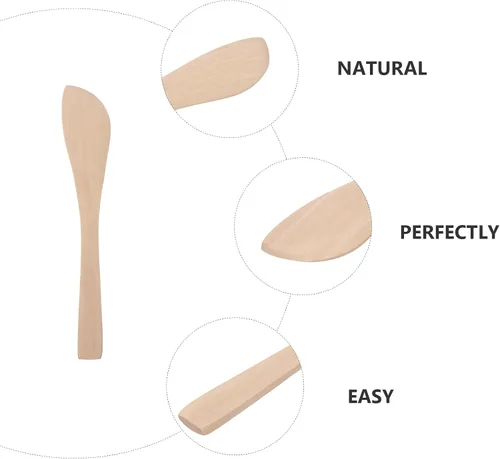 Vista 8 de DOITOOL 20 cuchillos de mantequilla de madera, esparcidores de queso de gelatina de 5.9 pulgadas, esparcidores de mermelada de pan, mini espátulas